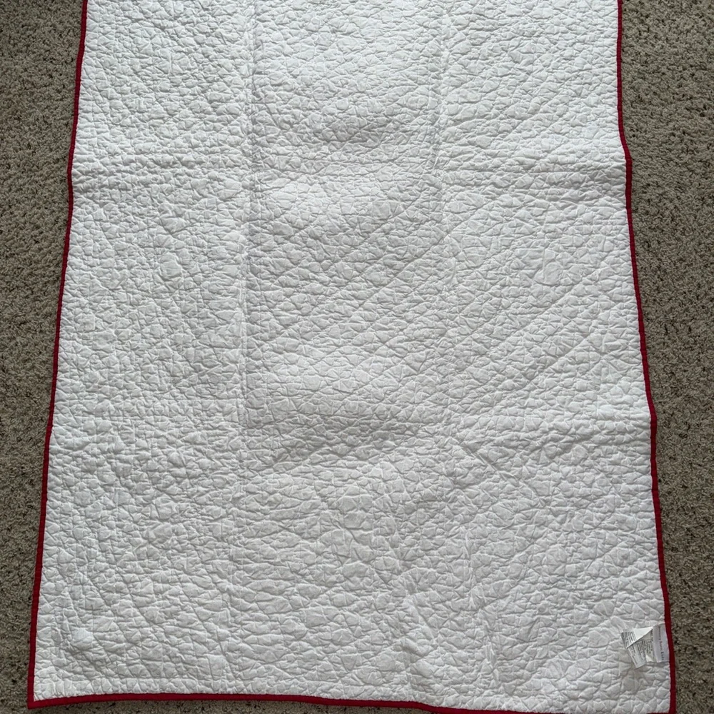 Vintage RARE Pottery Barn Kids Christmas Reindeer Baby Quilt
